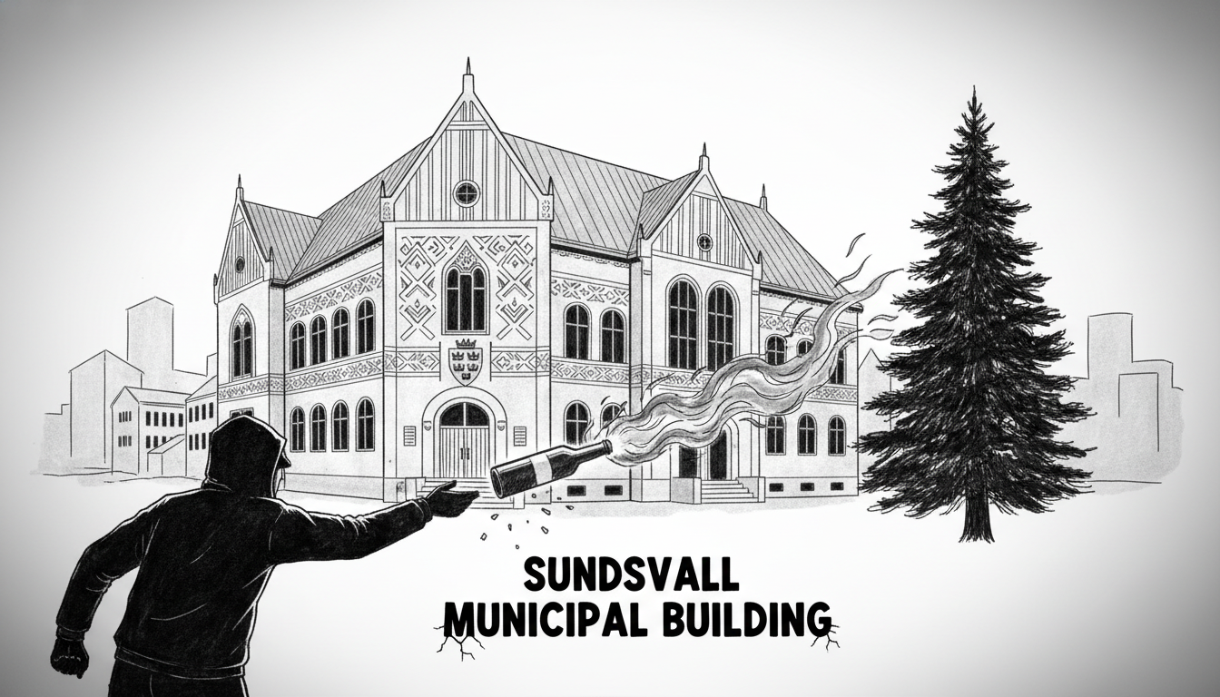 Molotov Cocktail Attack Targets Sundsvall Municipal Building