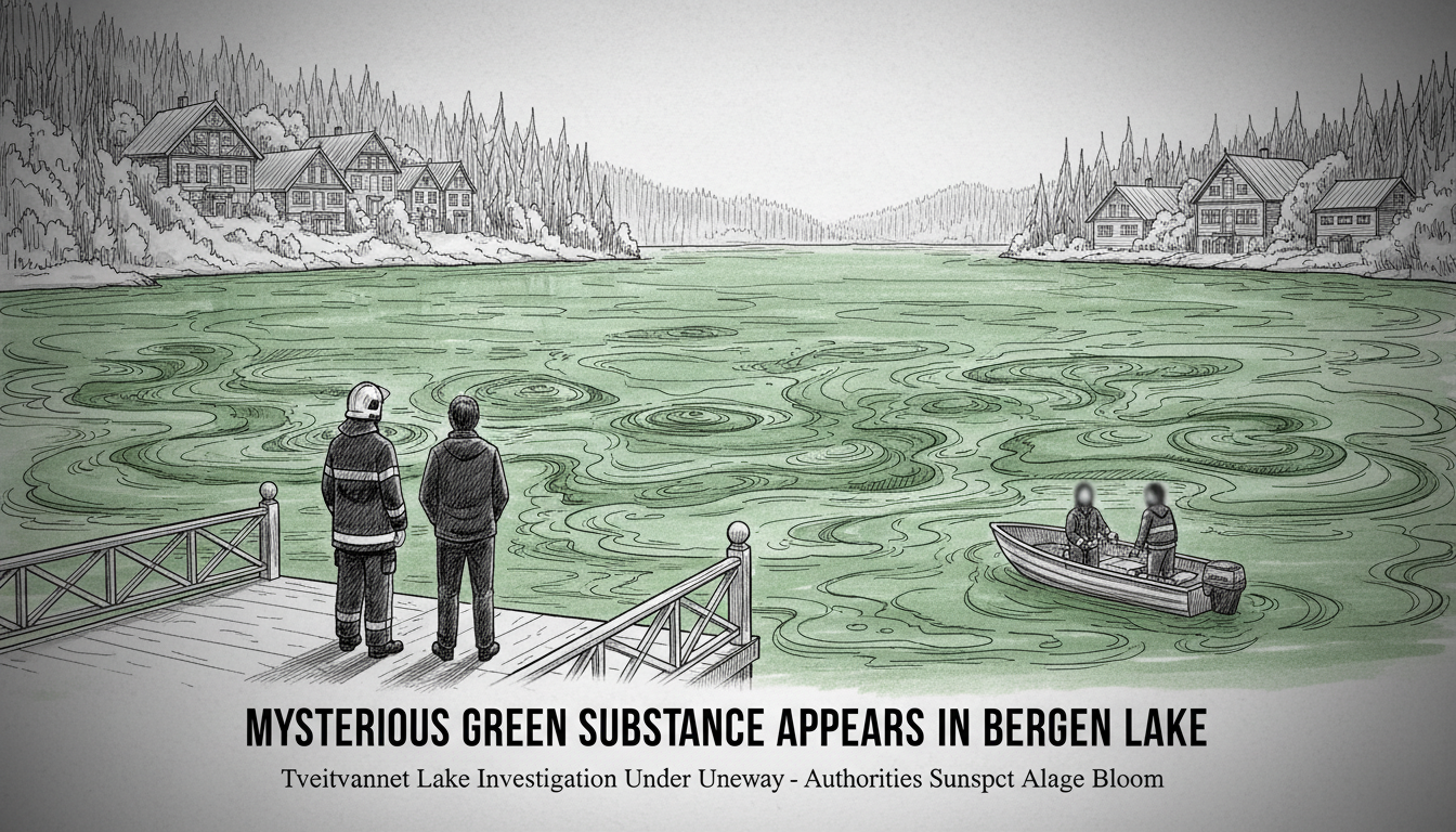 Mysterious Green Substance Appears in Bergen Lake