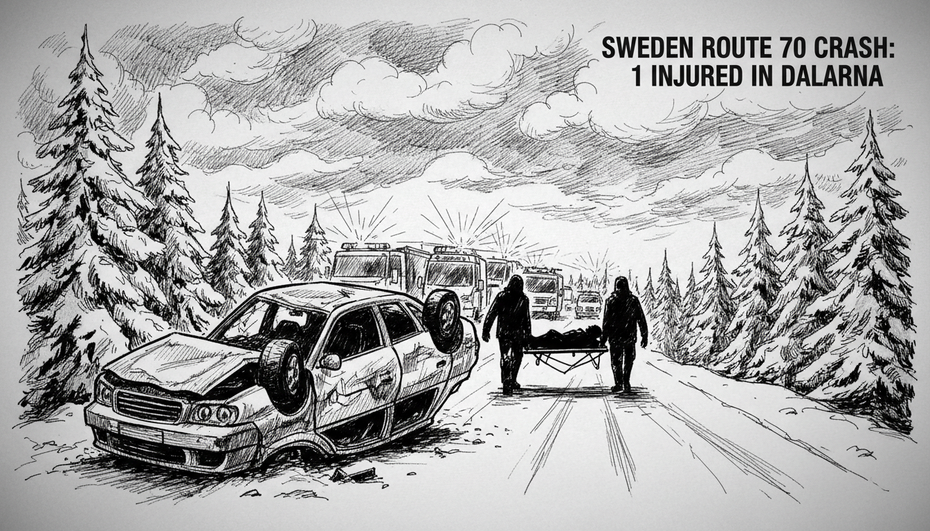 Sweden Route 70 Crash: 1 Injured in Dalarna