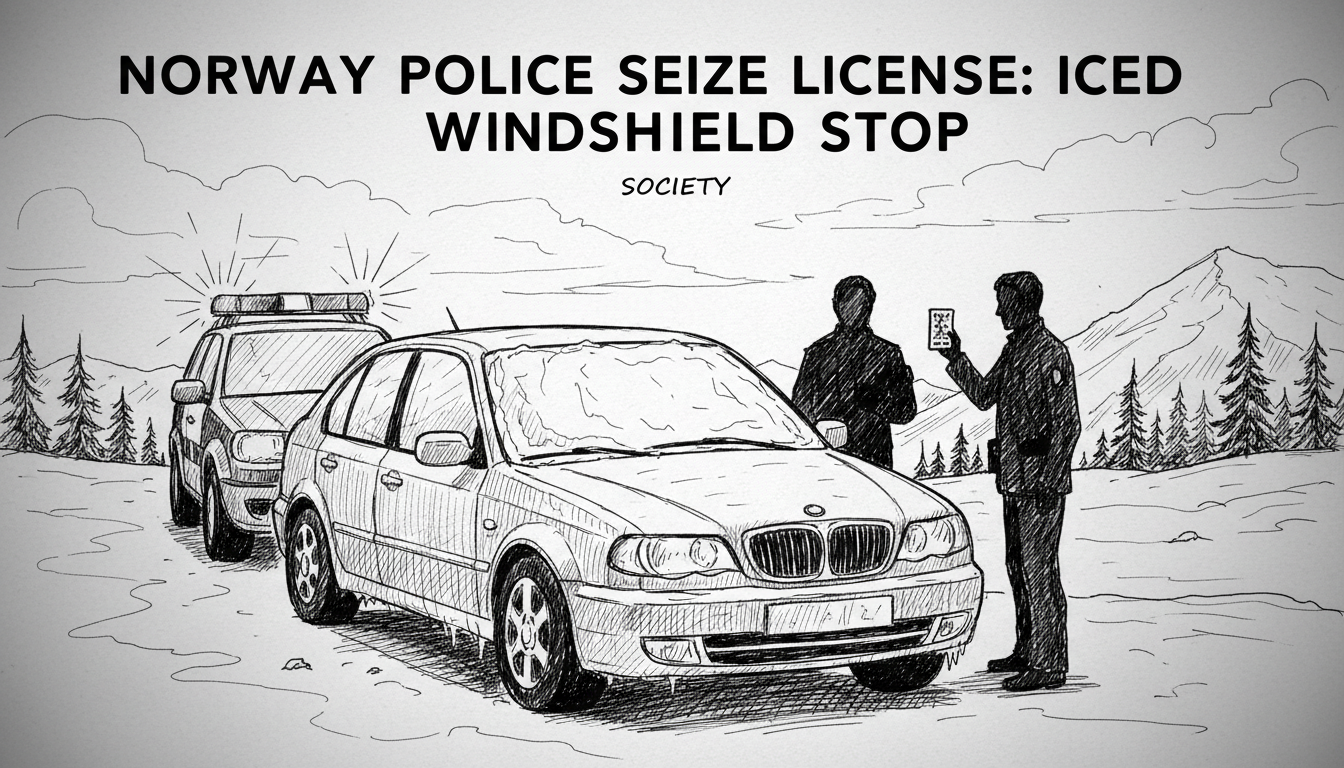 Norway Police Seize License: Iced Windshield Stop