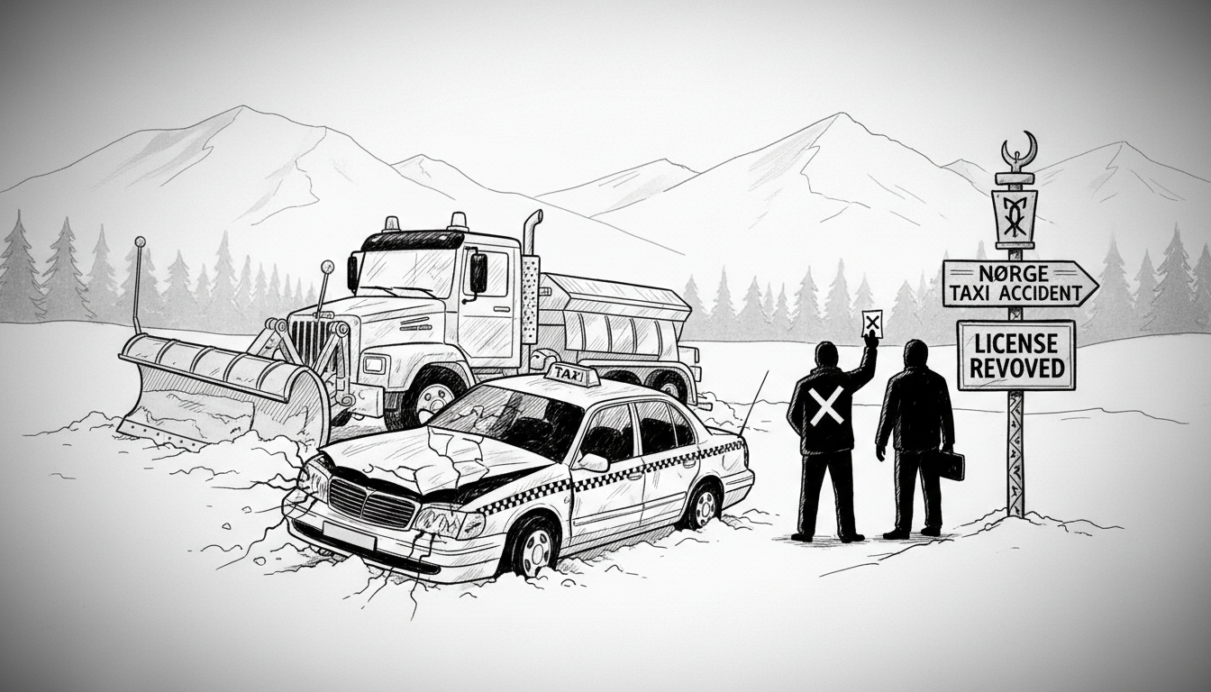 Norway Taxi Accident: Driver Loses License After Snowplow Crash