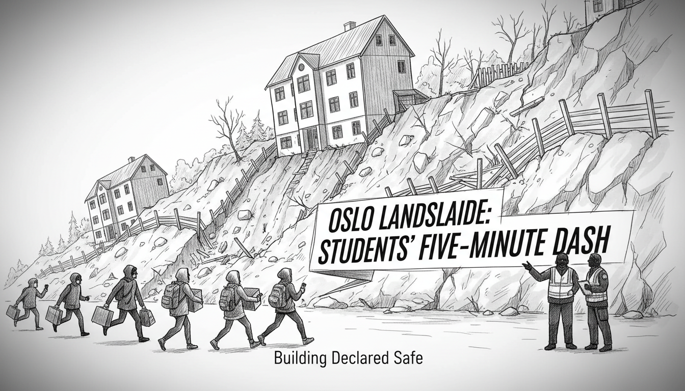 Students retrieve belongings after Oslo landslide