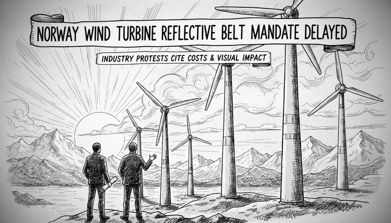 Norway Delays Wind Turbine Reflective Belt Mandate After Industry Protests