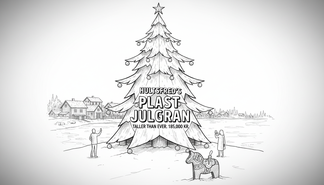 Hultsfred's Plastic Christmas Tree Stands Taller Than Ever