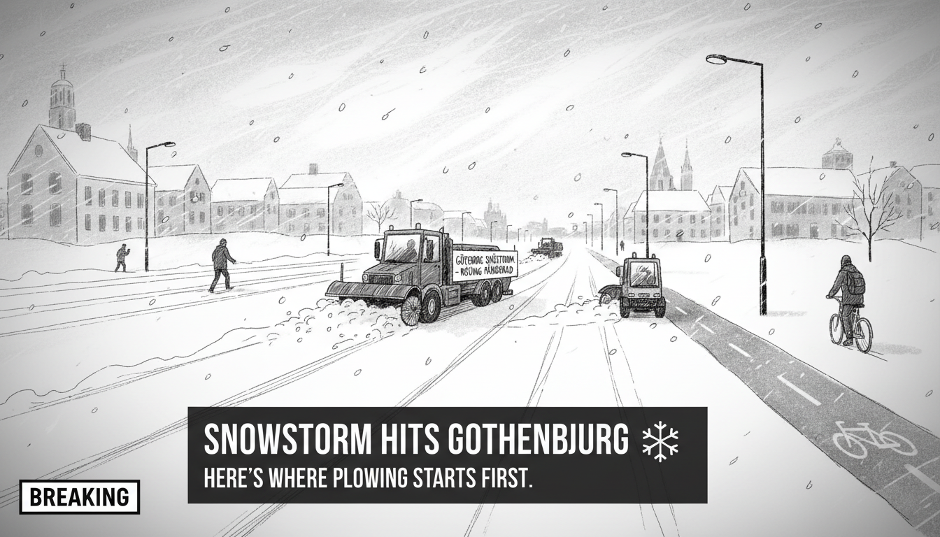 Snowstorm Hits Gothenburg - Here's Where Plowing Starts First