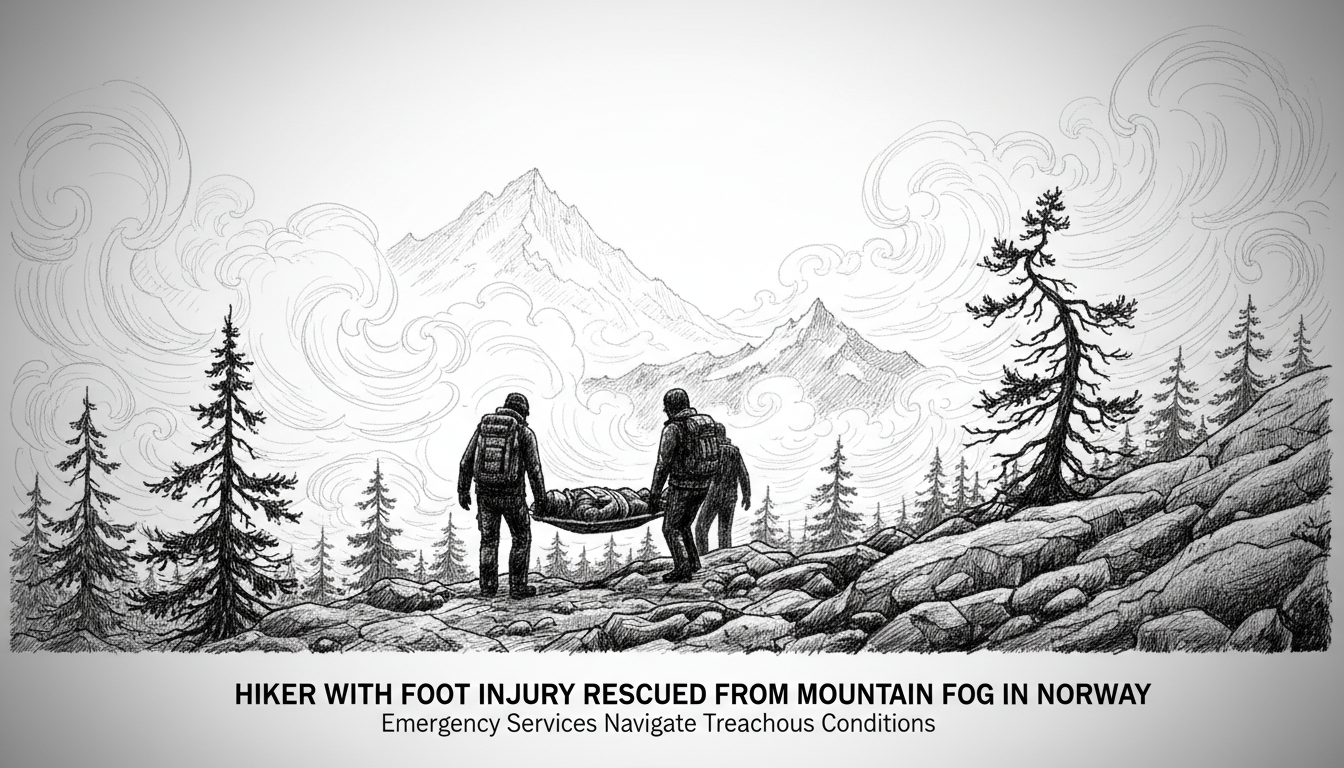 Hiker With Foot Injury Rescued From Mountain Fog in Norway