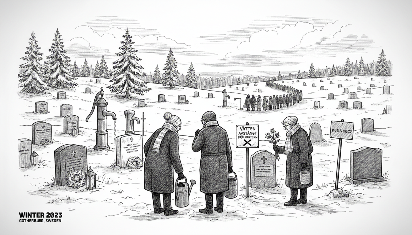 Water Access Restricted at Kviberg Cemetery in Gothenburg