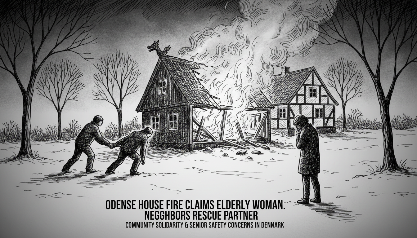 Elderly Woman Dies in Odense House Fire as Neighbors Rescue Partner