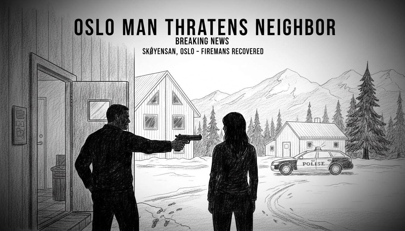 Oslo Man Threatens Female Neighbor with Firearm in Apartment Building