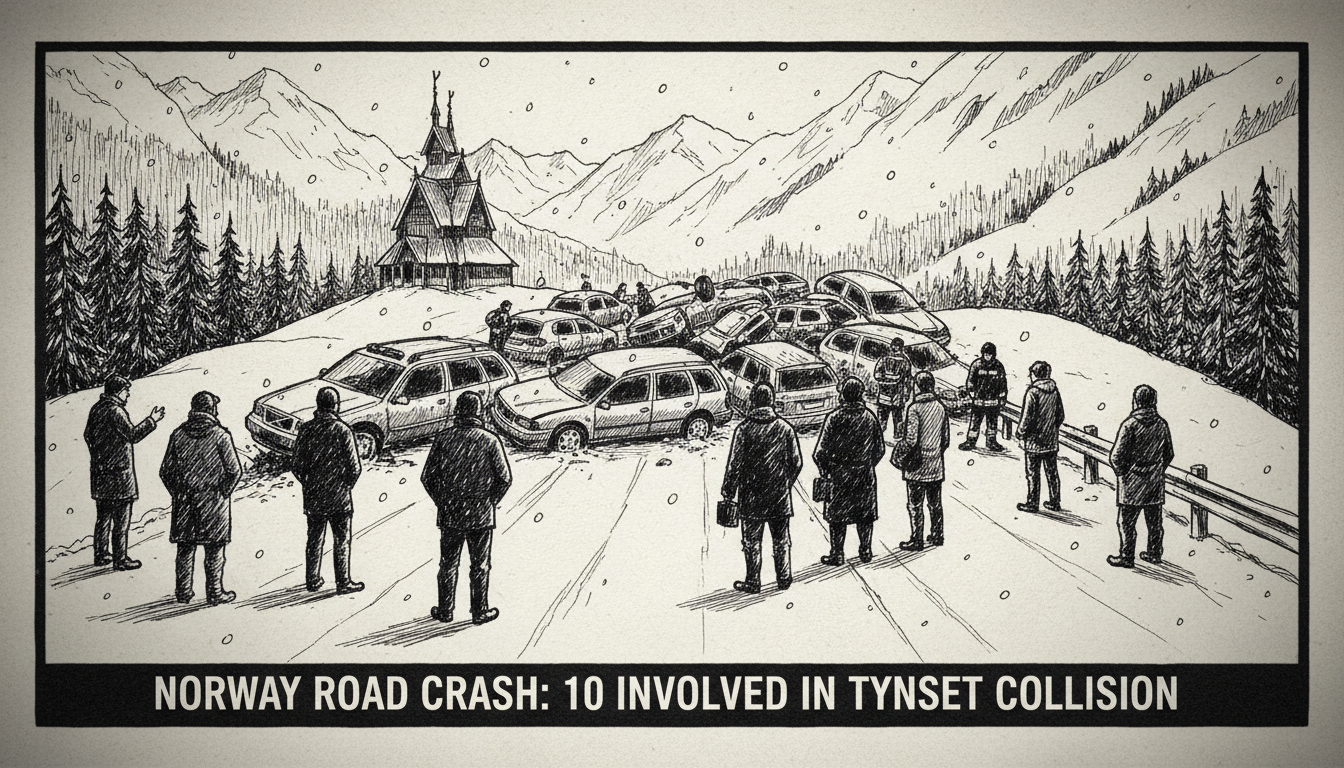 Norway Road Crash: 10 Involved in Tynset Collision