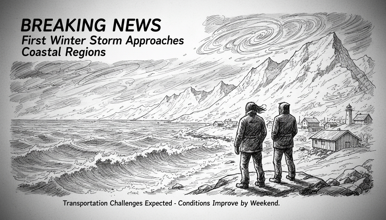 First Winter Storm Approaches Norway's Coastal Regions