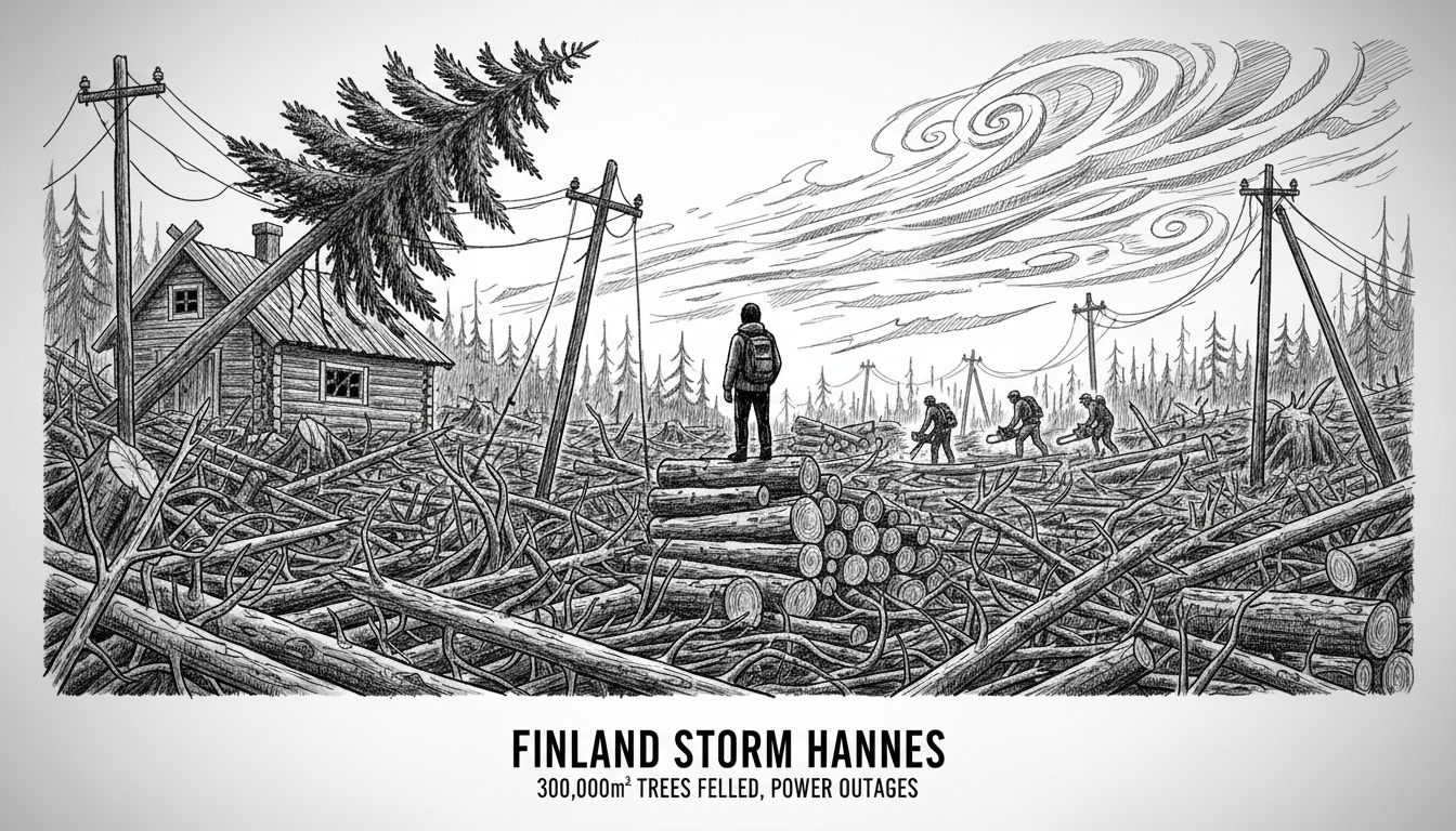 Finland Storm Hannes: 300,000m³ Trees Felled, Power Outages