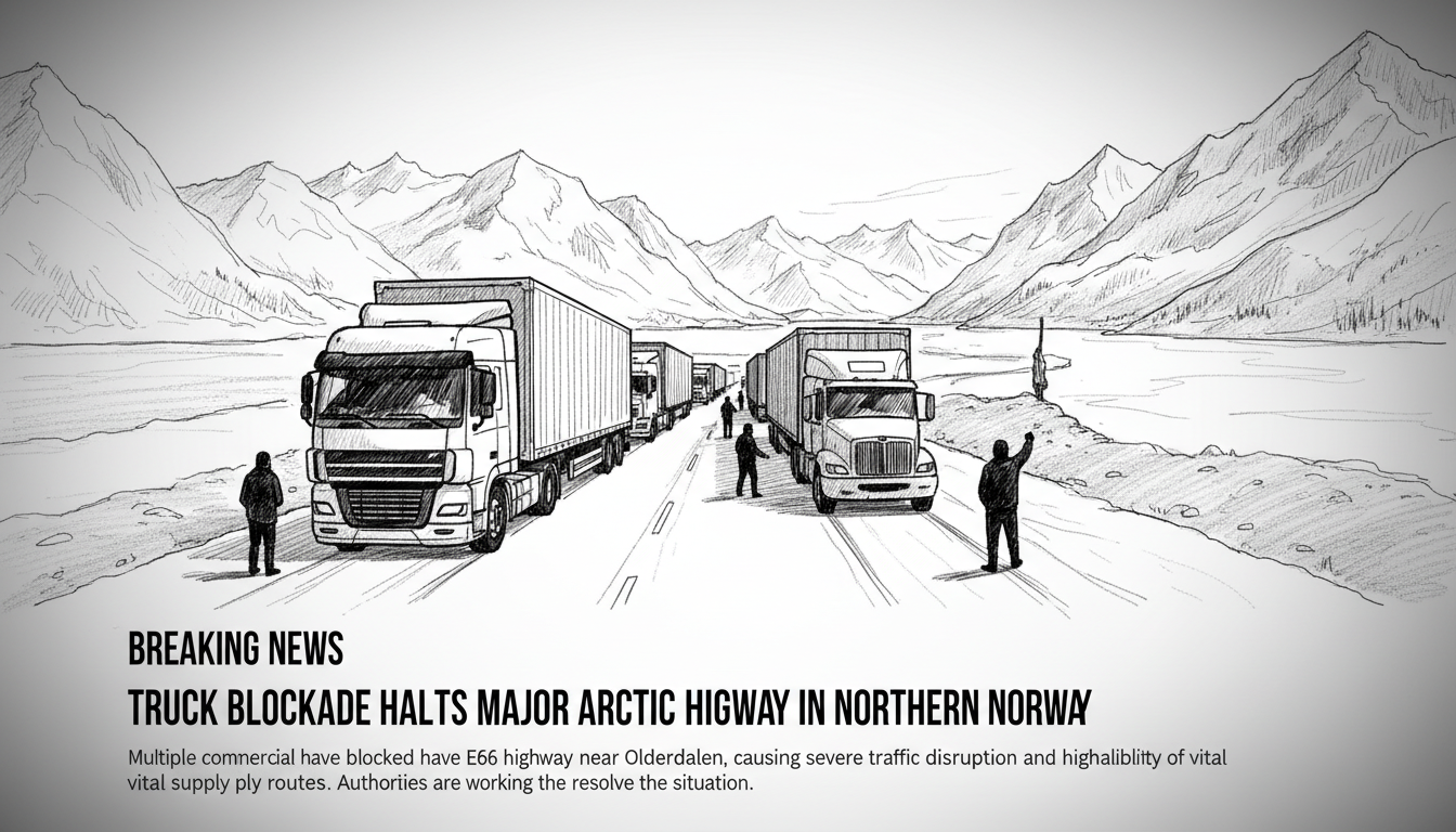 Truck Blockade Halts Major Arctic Highway in Northern Norway