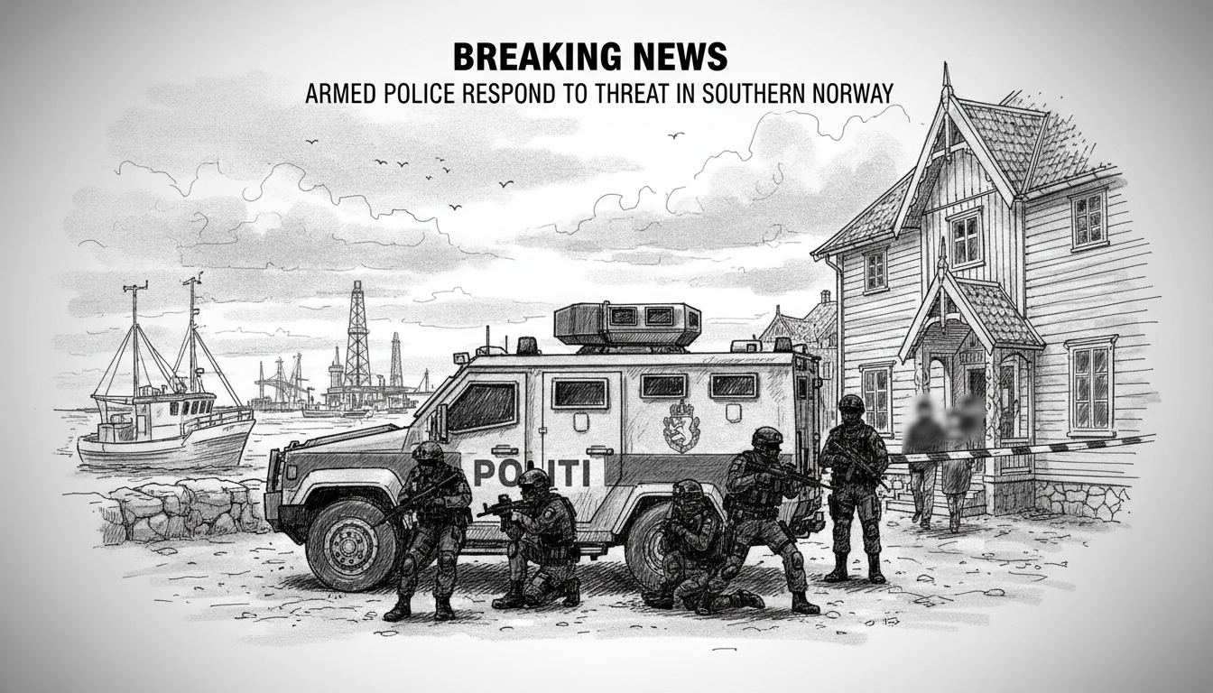 Armed Police Respond to Threat Situation in Southern Norwegian Town