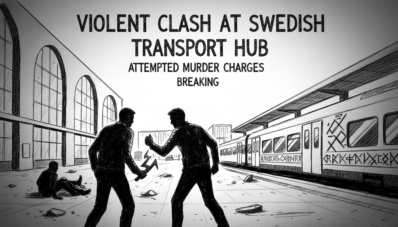 Violent Clash at Swedish Transport Hub Leads to Attempted Murder Charges