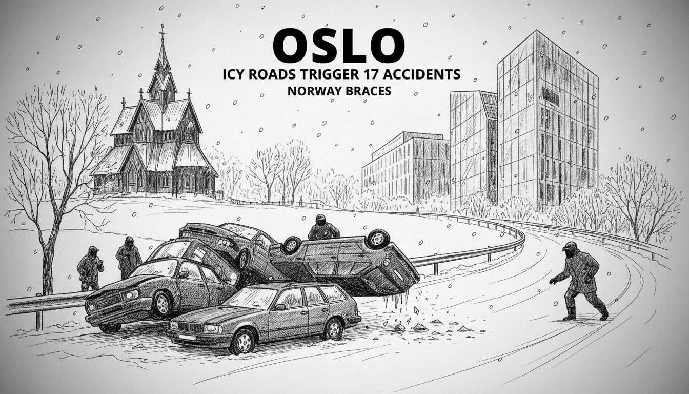 Norway Icy Roads Trigger 17 Accidents: Oslo Braces