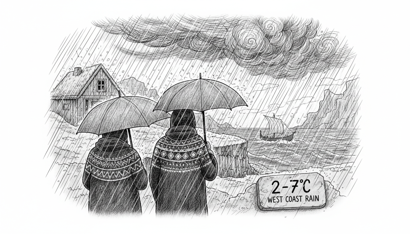 Iceland Weather Forecast: West Coast Rain, 2-7°C Temperatures