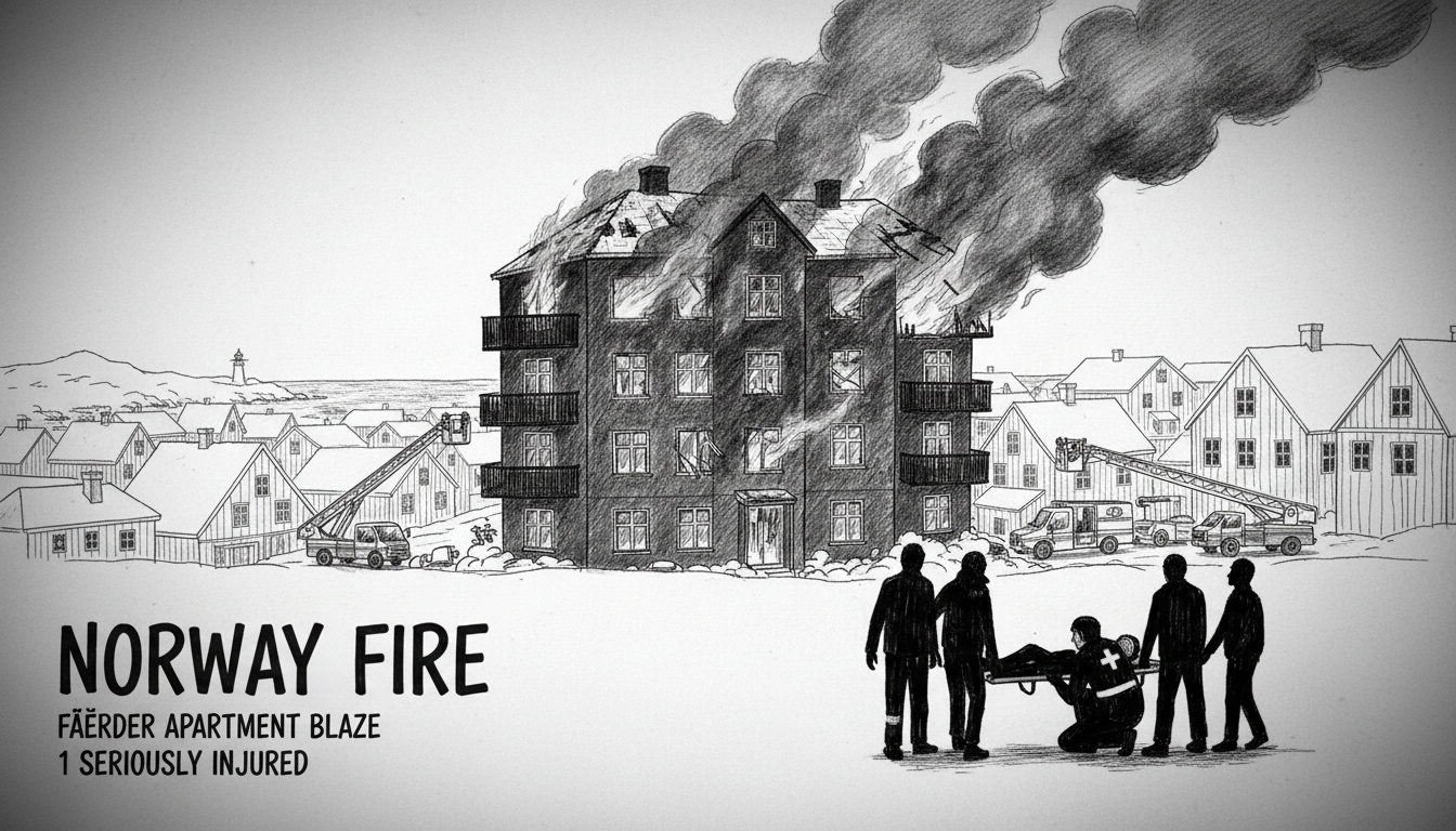 Norway Fire: 1 Seriously Injured in Færder Apartment Blaze