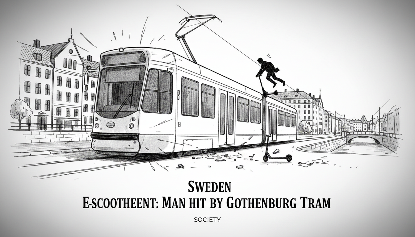Sweden E-Scooter Accident: Man Hit by Gothenburg Tram