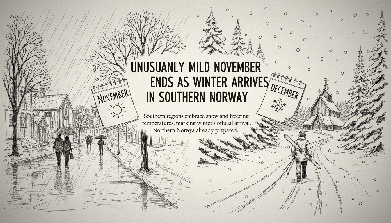 Unusually Mild November Ends as Winter Arrives in Southern Norway