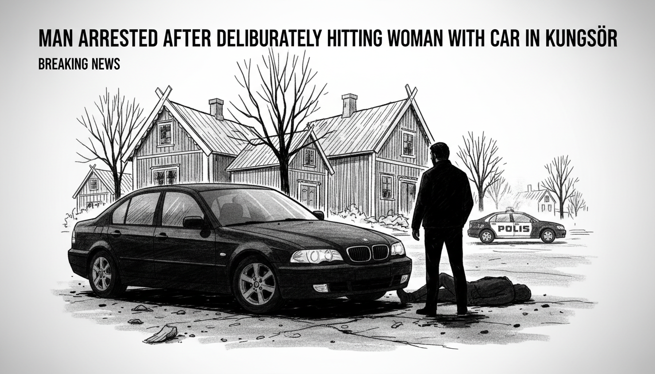 Man Arrested After Deliberately Hitting Woman with Car in Kungsör