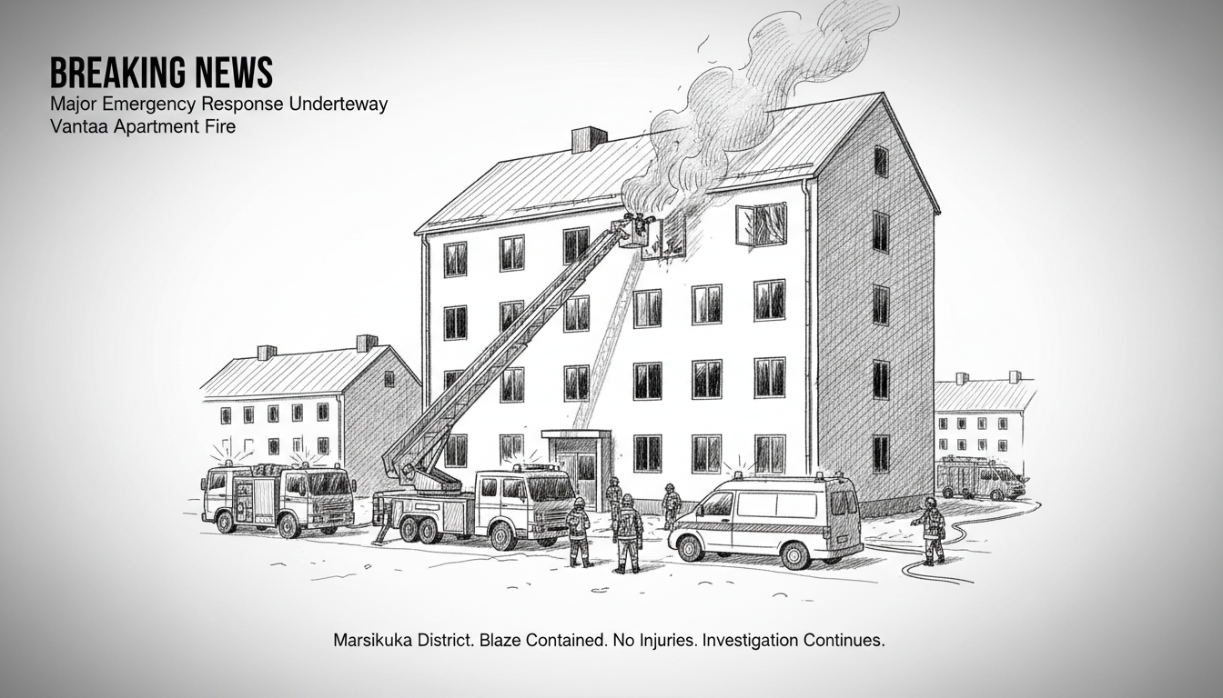 Major Emergency Response Underway in Vantaa Apartment Fire