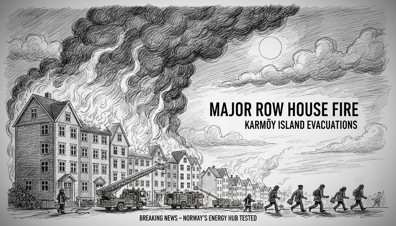 Major Row House Fire Prompts Evacuations on Karmøy Island