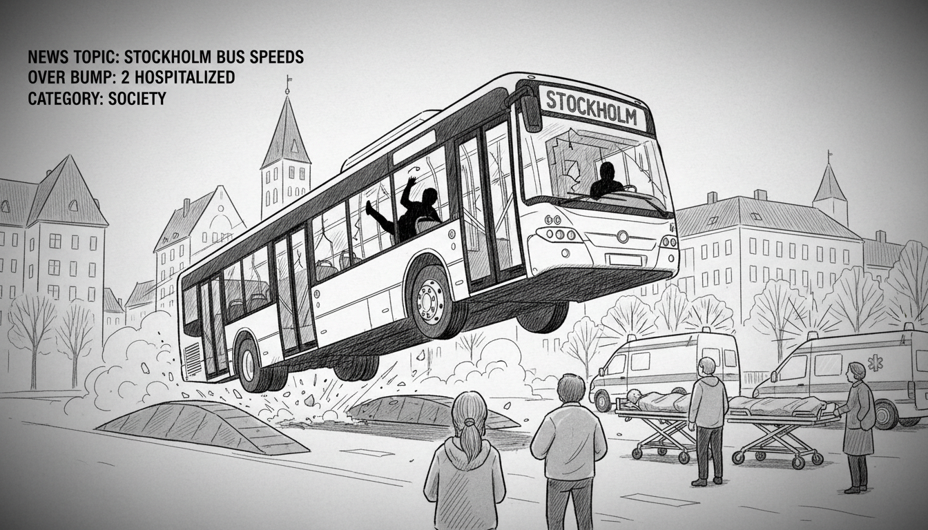 Stockholm Bus Speeds Over Bump: 2 Hospitalized