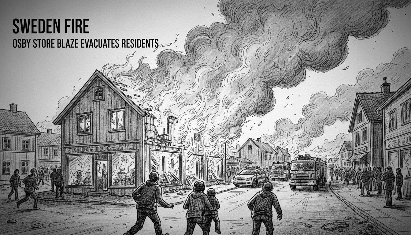 Sweden Fire: Osby Store Blaze Evacuates Residents