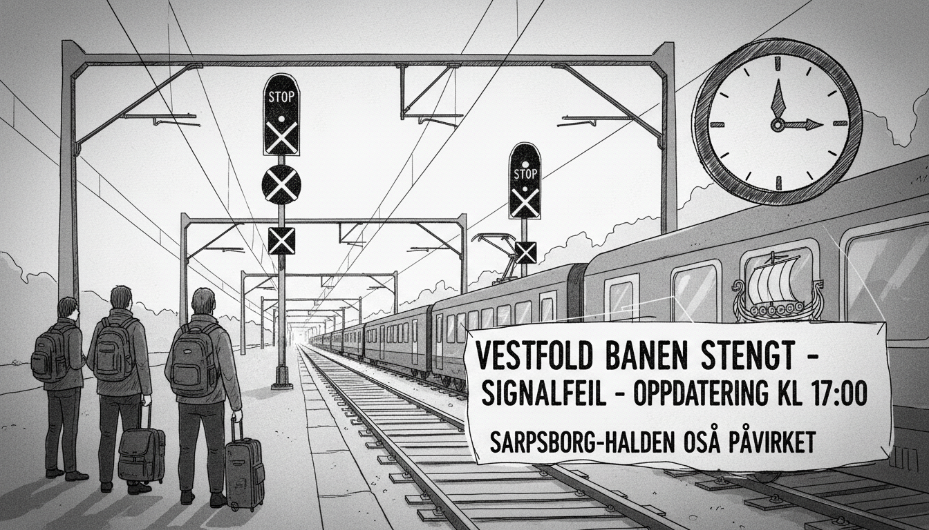 Vestfold Railway Line Closed for Multiple Hours Due to Signal Failure