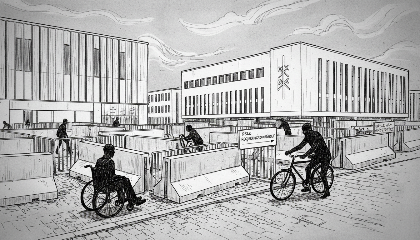 Oslo Government Quarter Security Barriers Face Accessibility Criticism