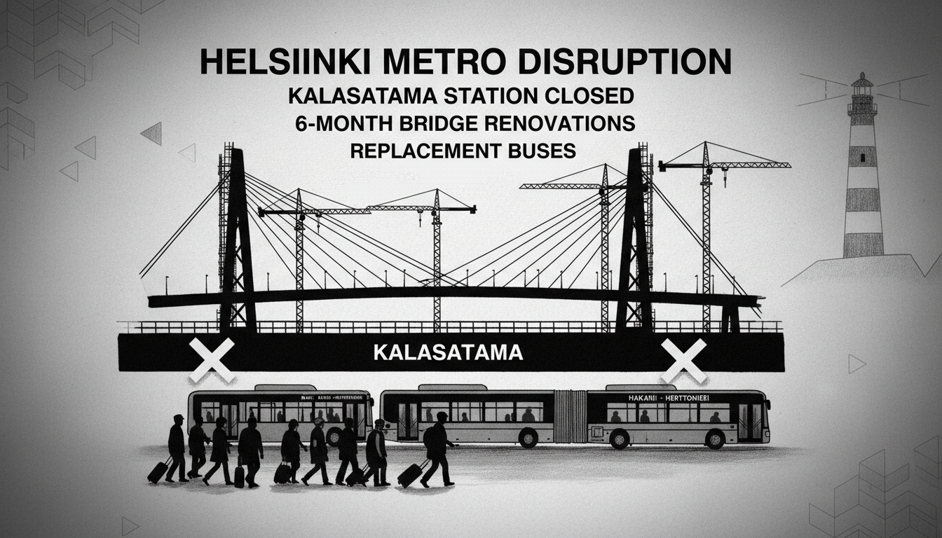Helsinki Metro Faces Major Disruption as Kalasatama Station Closes for Bridge Renovations