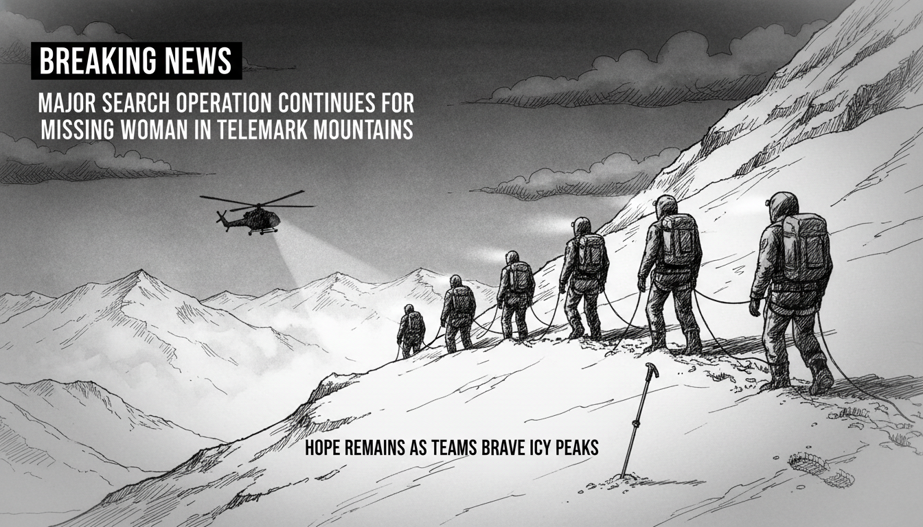 Major Search Operation Continues for Missing Woman in Telemark Mountains