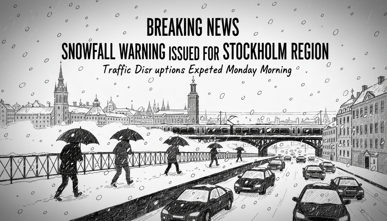 Snowfall Warning Issued for Stockholm Region
