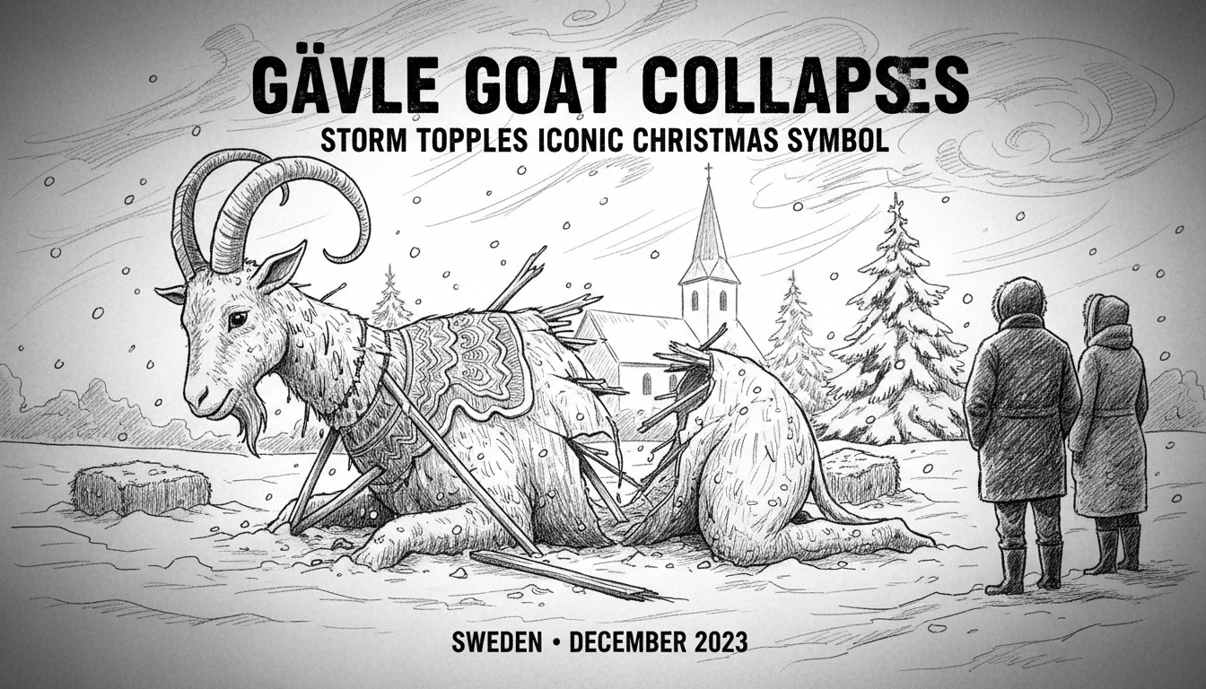 Sweden's Gävle Goat Collapses: Storm Topples Iconic Christmas Symbol