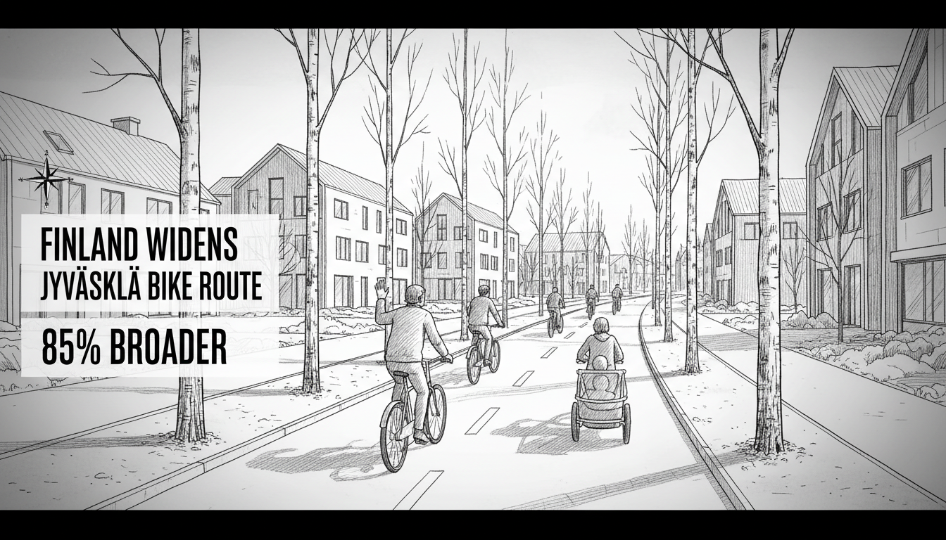 Finland Widens Major Jyväskylä Bike Route: 85% Broader