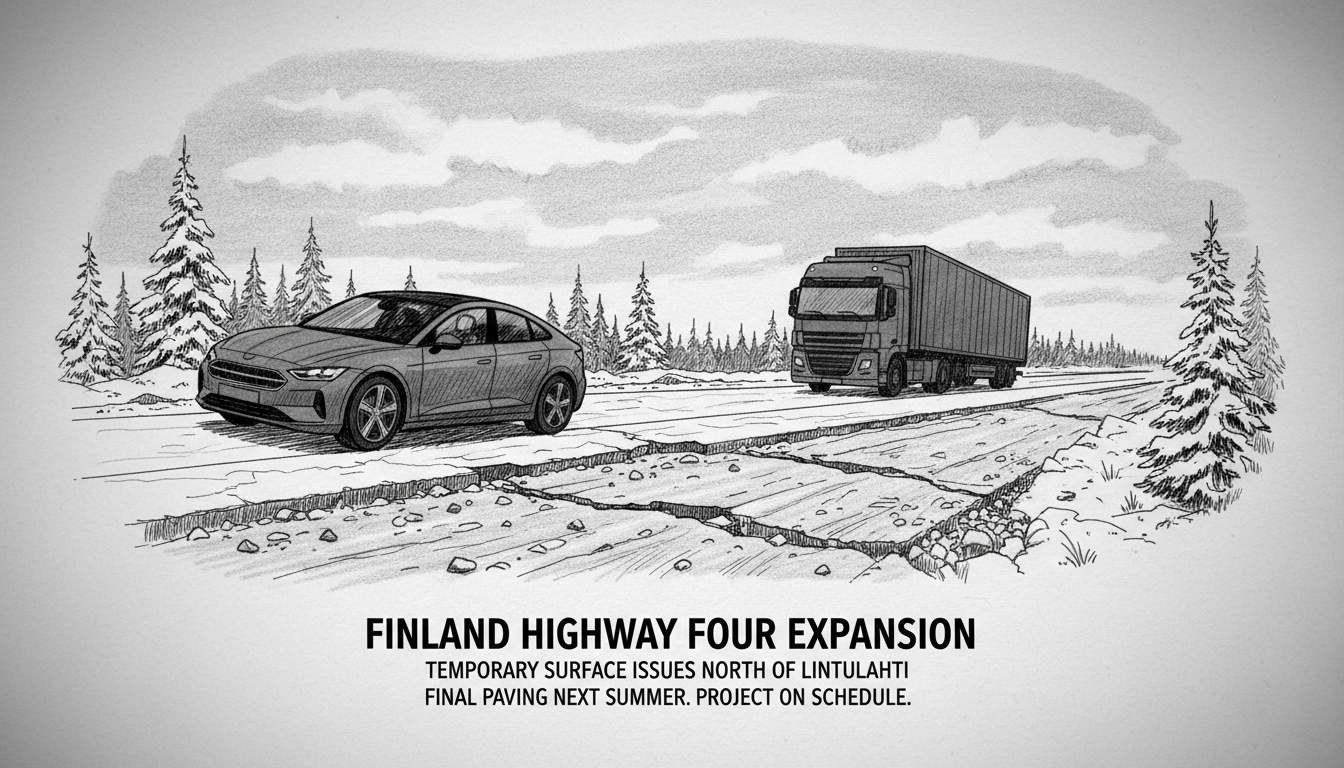 Finland Highway Four Expansion Faces Temporary Surface Issues North of Lintulahti