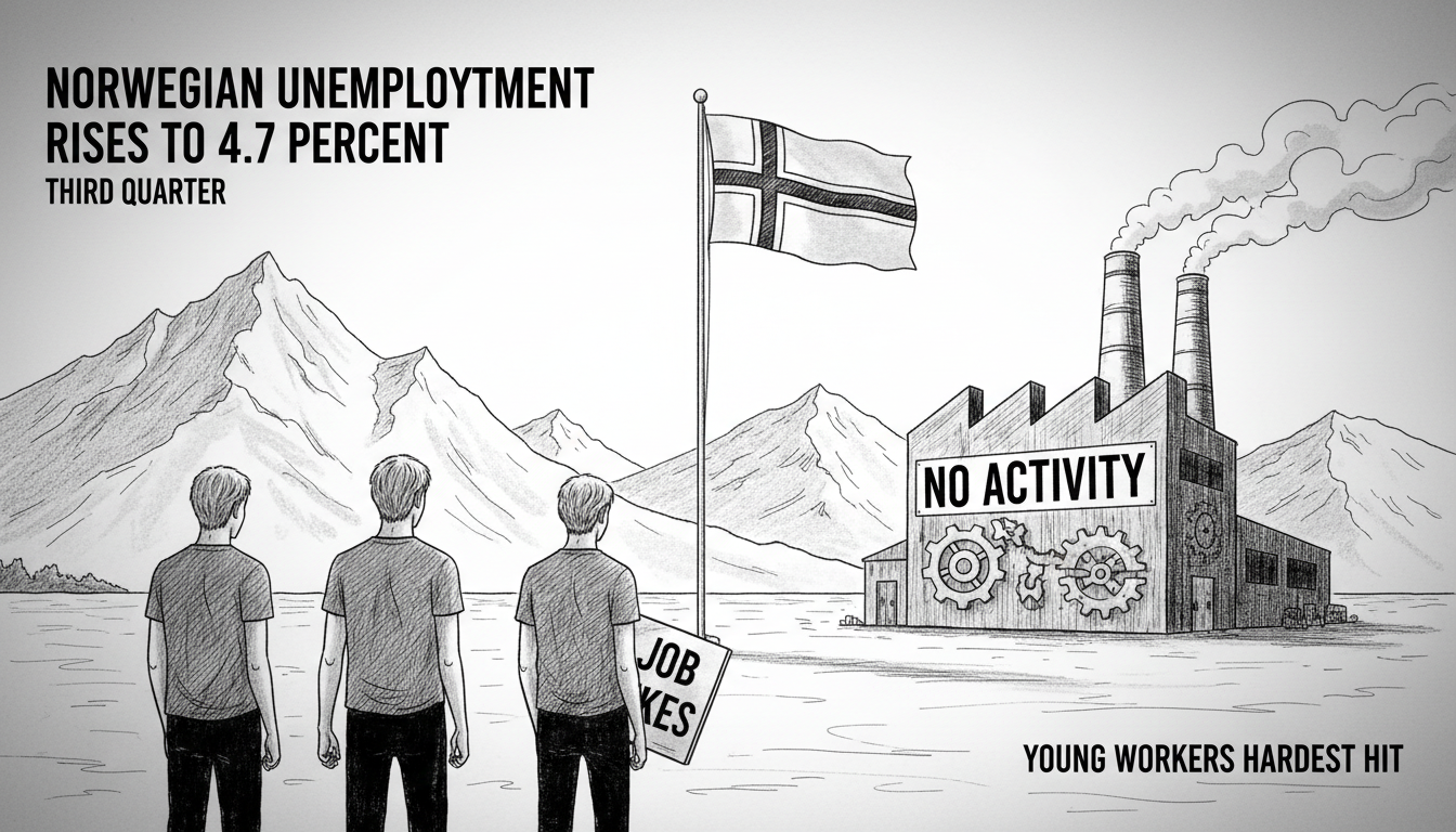 Norwegian Unemployment Rises to 4.7 Percent in Third Quarter