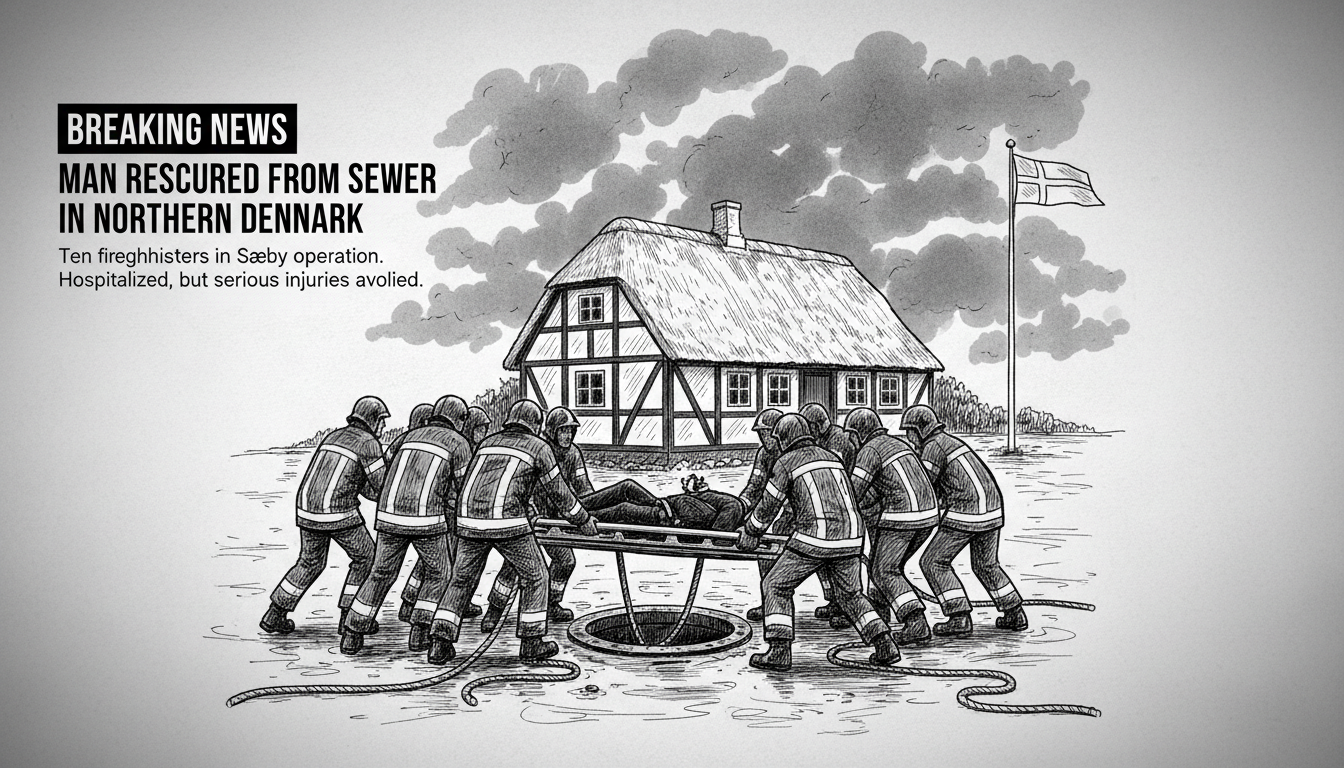 Man rescued after falling into sewer in northern Denmark