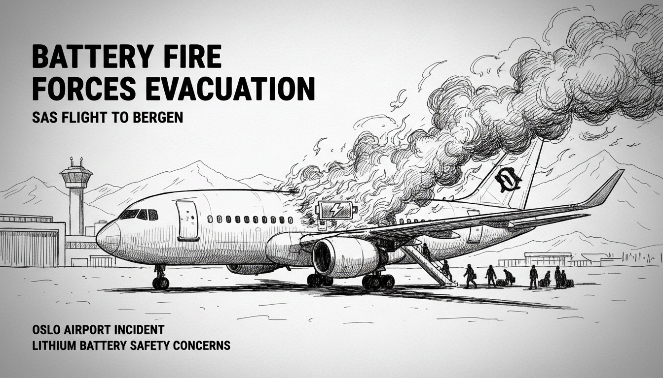 Battery Fire Forces Evacuation of SAS Flight to Bergen