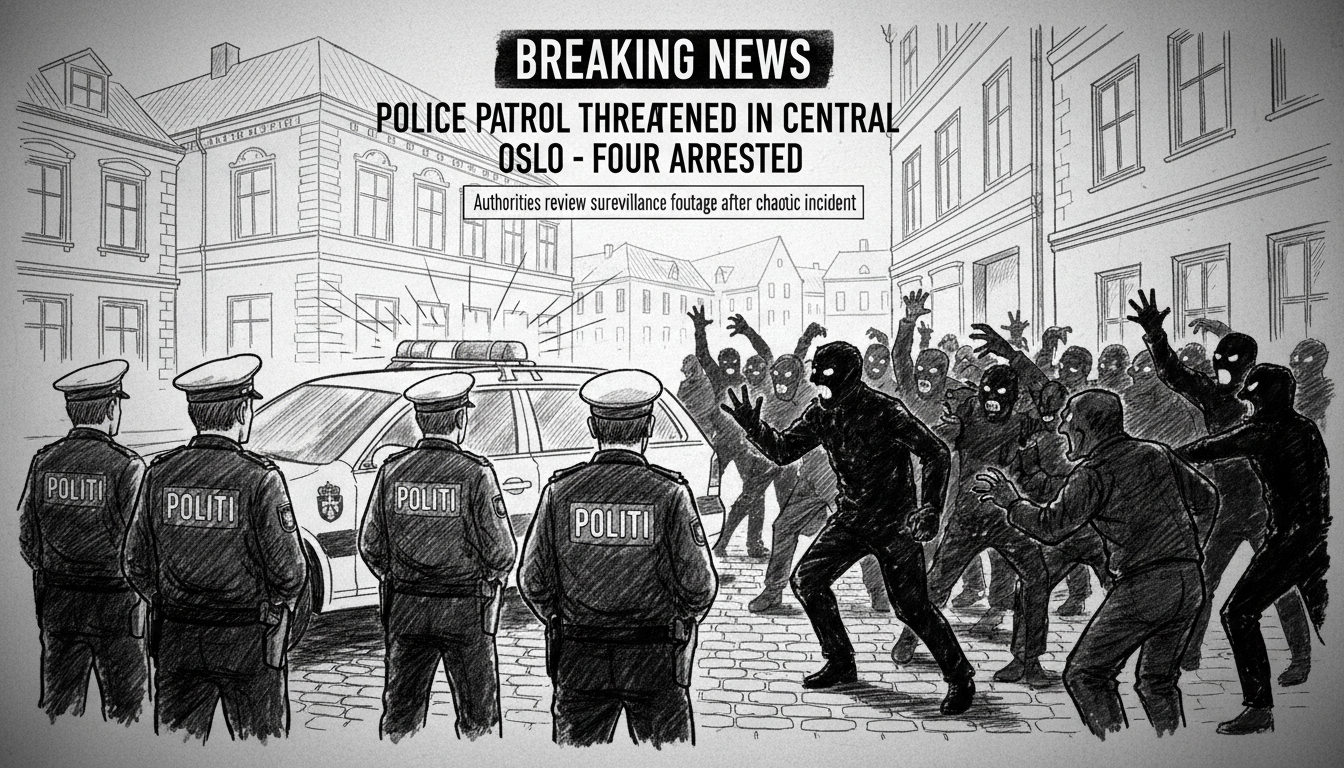 Police Patrol Threatened in Central Oslo - Four Arrested