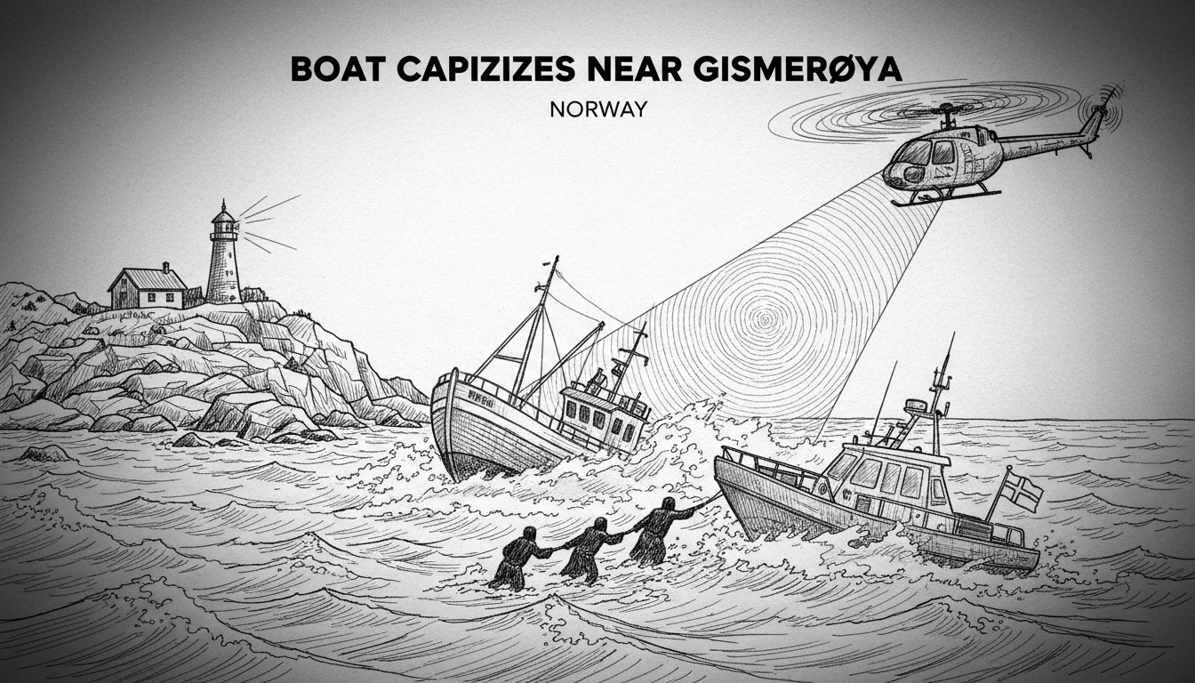 Boat Capsizes Near Gismerøya Island in Southern Norway