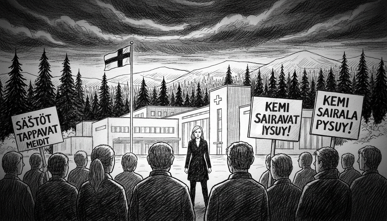 Finnish Minister Faces Angry Protest Over Hospital Cuts in Home Region