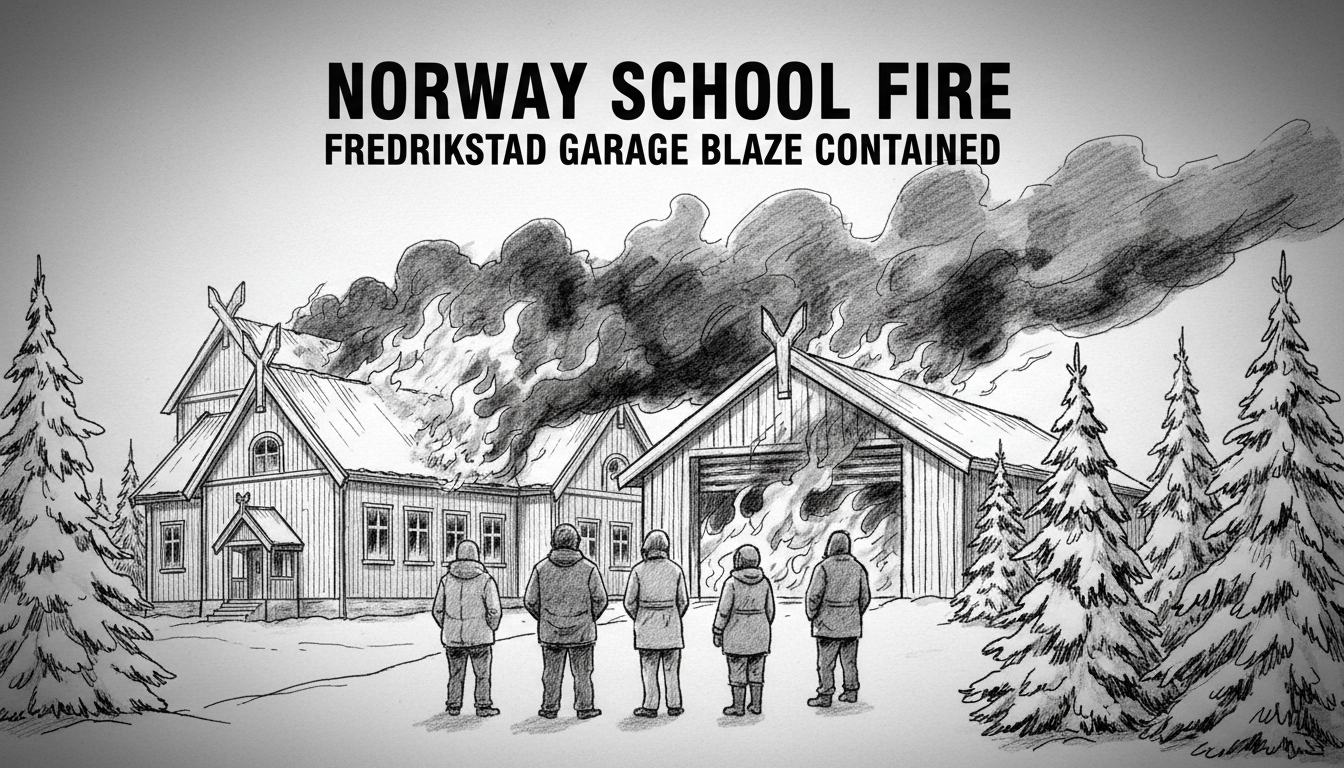 Norway School Fire: Fredrikstad Garage Blaze Contained
