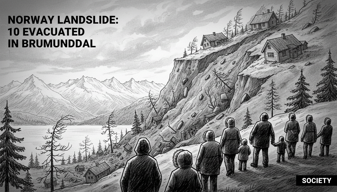 Norway Landslide Evacuates 10 in Brumunddal