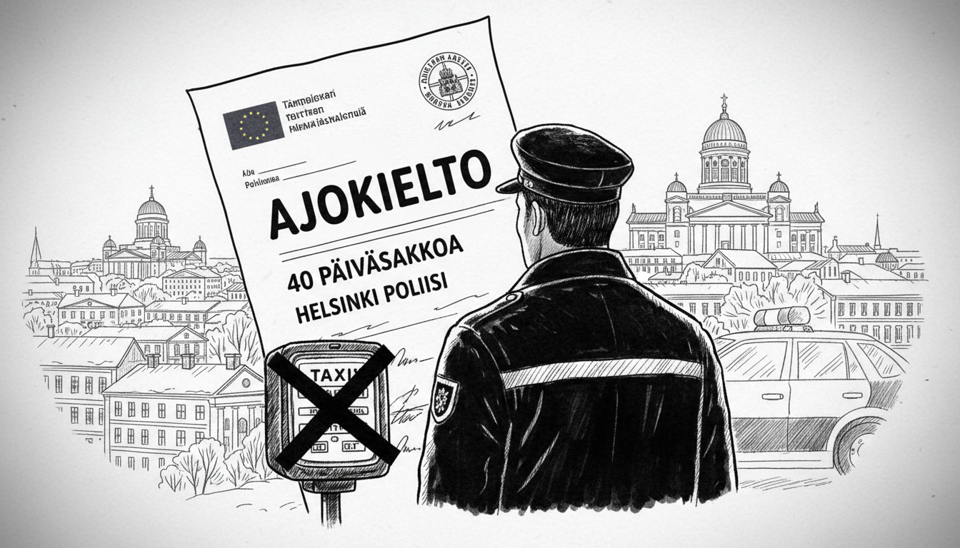 Helsinki Taxi Driver Receives Driving Ban for Traffic Violations