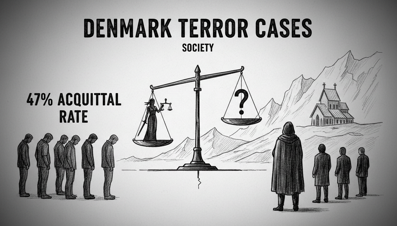 Denmark Terror Cases: 47% Acquittal Rate