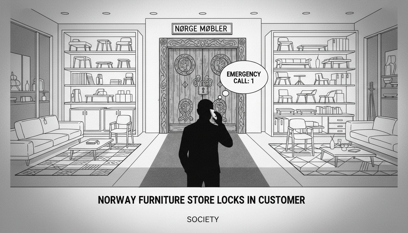 Norway Furniture Store Locks In Customer: 1 Emergency Call