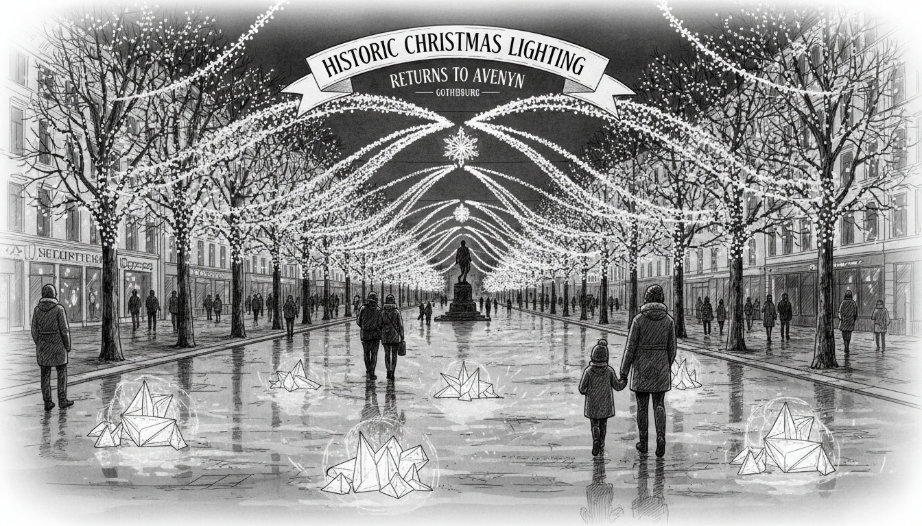 Historic Christmas Lighting Returns to Gothenburg's Avenyn Boulevard