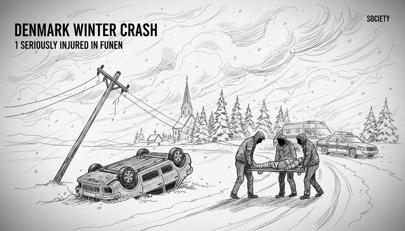 Denmark Winter Crash: 1 Seriously Injured in Funen